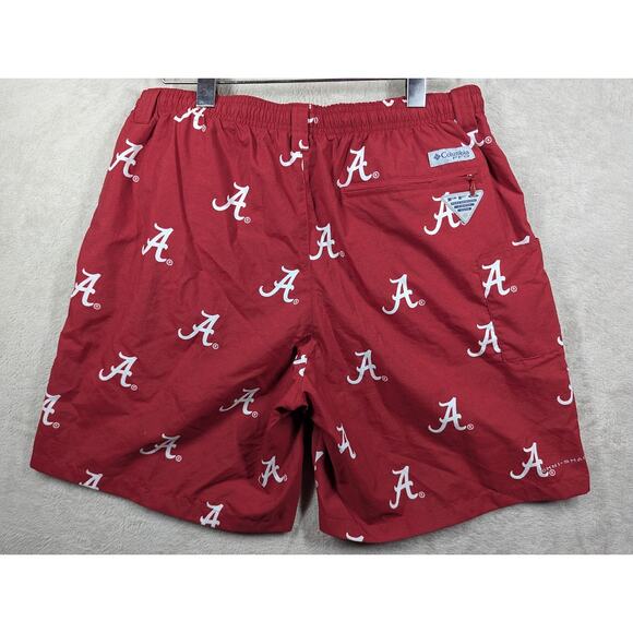 NWT Columbia Crimson Alabama Crimson Tide PFG Backcast II Size MEDIUM 8" Shorts - Picture 6 of 7